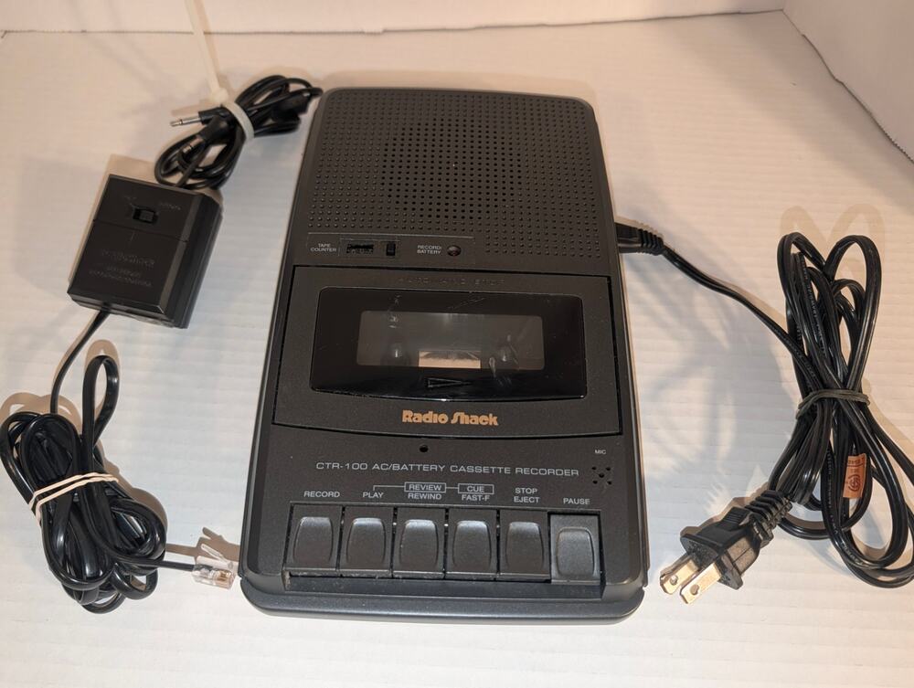 Vintage Radio Shack Portable Cassette Tape Player & Telephone Recording device